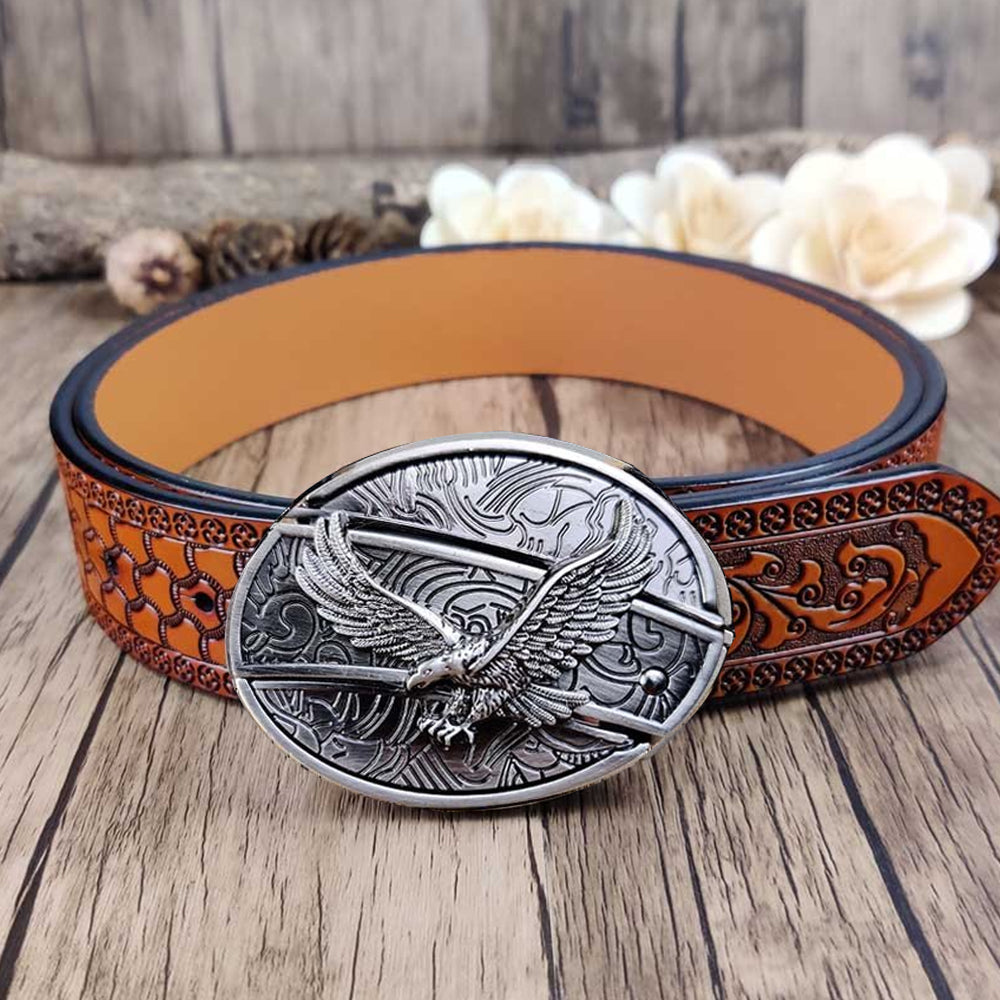 Ceinture utilitaire Country en relief avec boucle de ceinture ovale cool