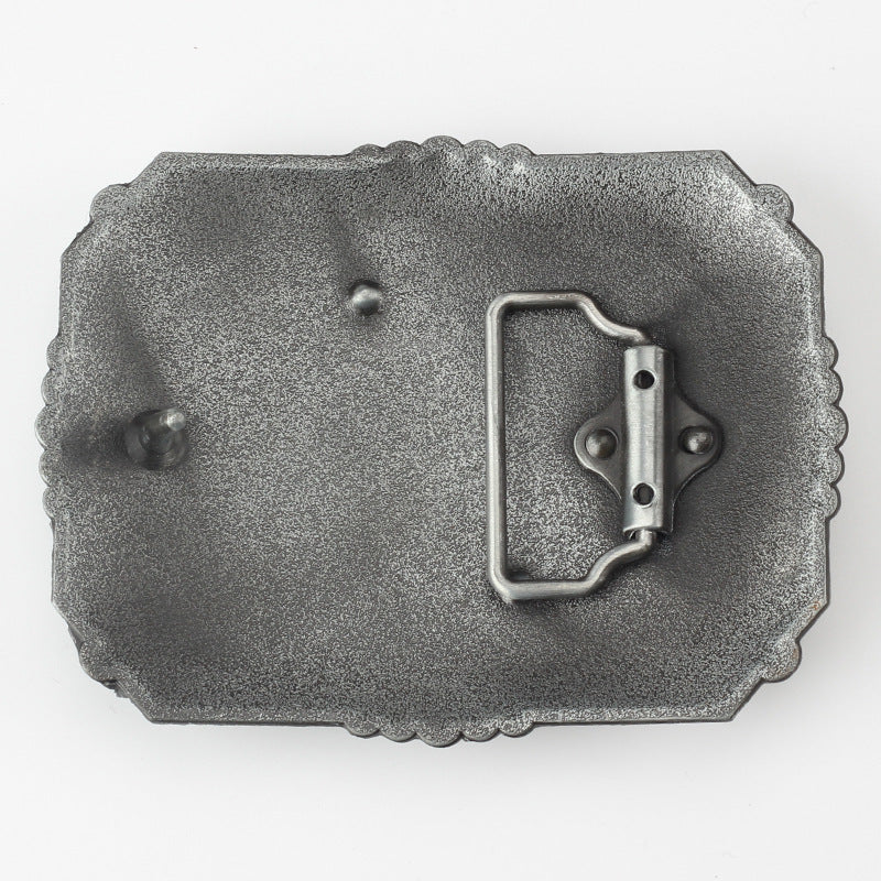 Vintage Grey Western Cowboy Belt Buckle