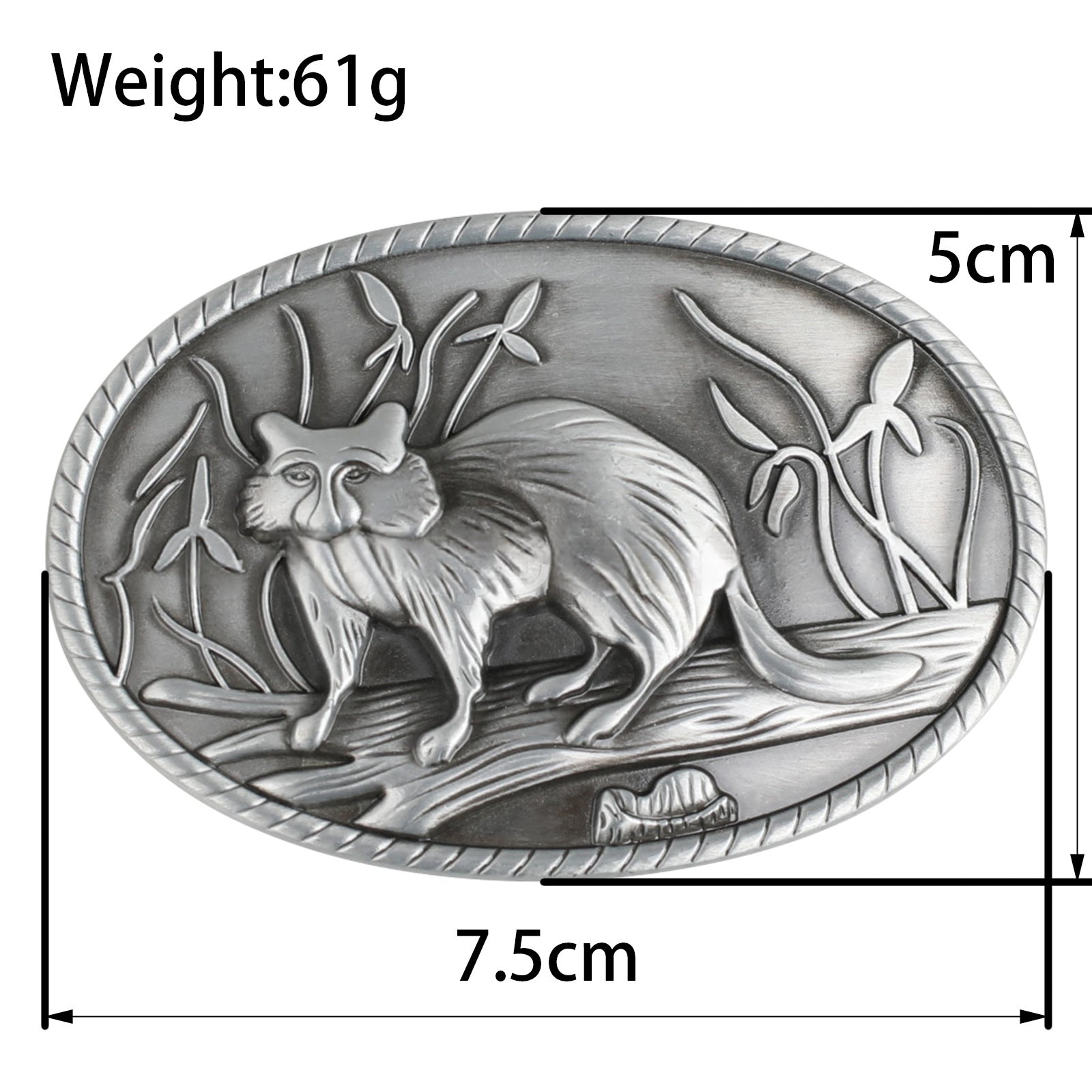 Wilderness Raccoon Western Belt Buckle