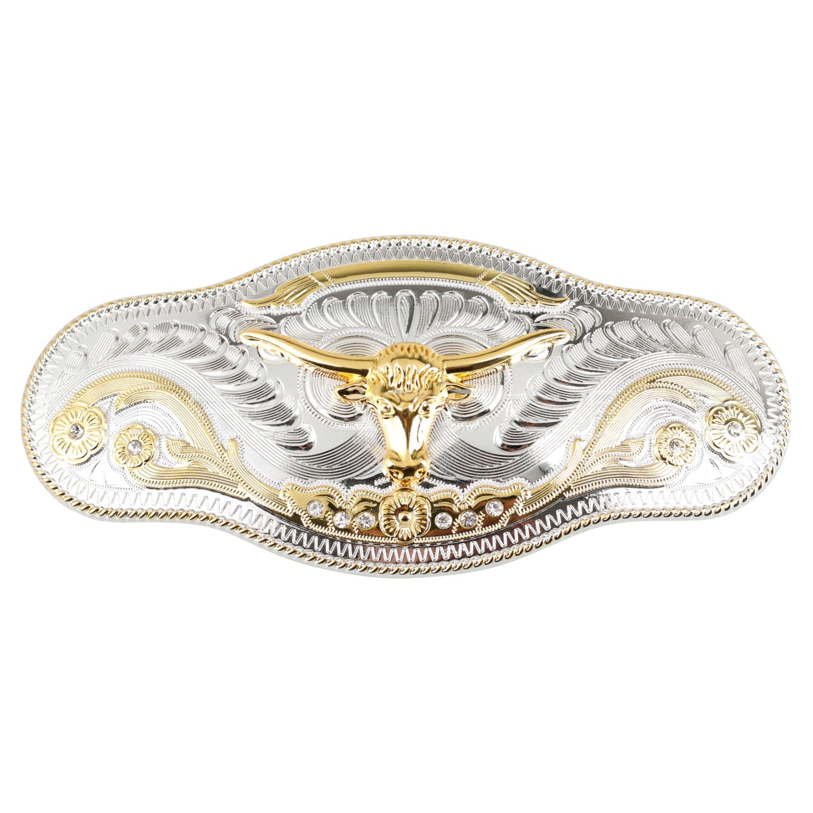 Large Two-tone Belt Buckle Western Cowboy Rodeo Style