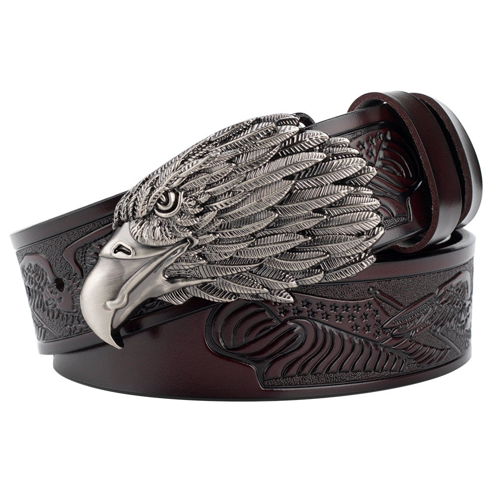 Eagle American Patriot Embossed Leather Western Cowboy Belt