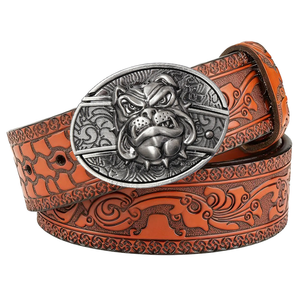 Embossed Brown Leather Western Utility Belt