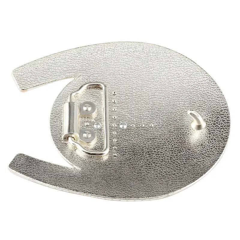 Gold Horseshoe With Horsehead Cowboy Large Belt Buckle