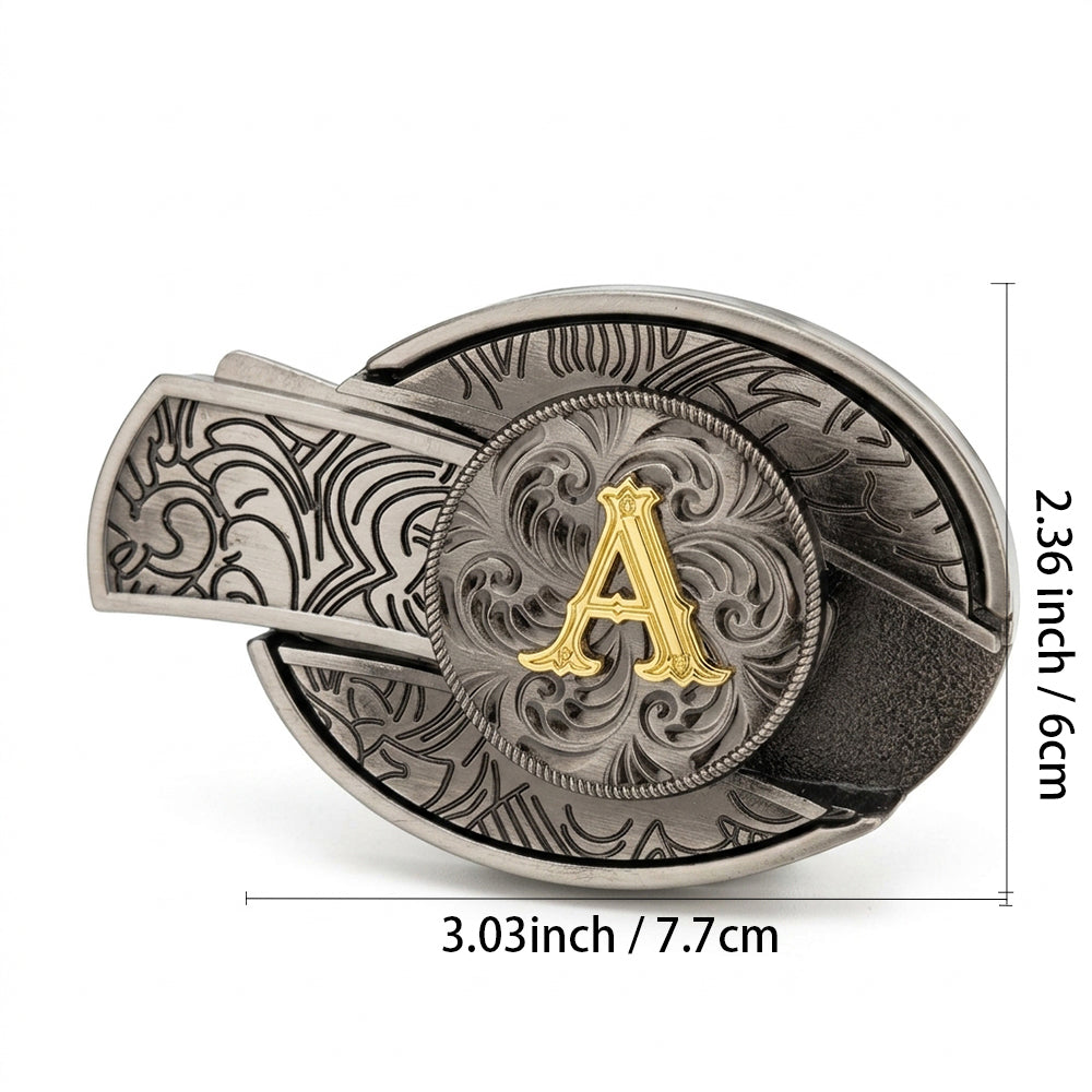 Initial A To Z Western Belt Buckle for Cowboy Cowgirl