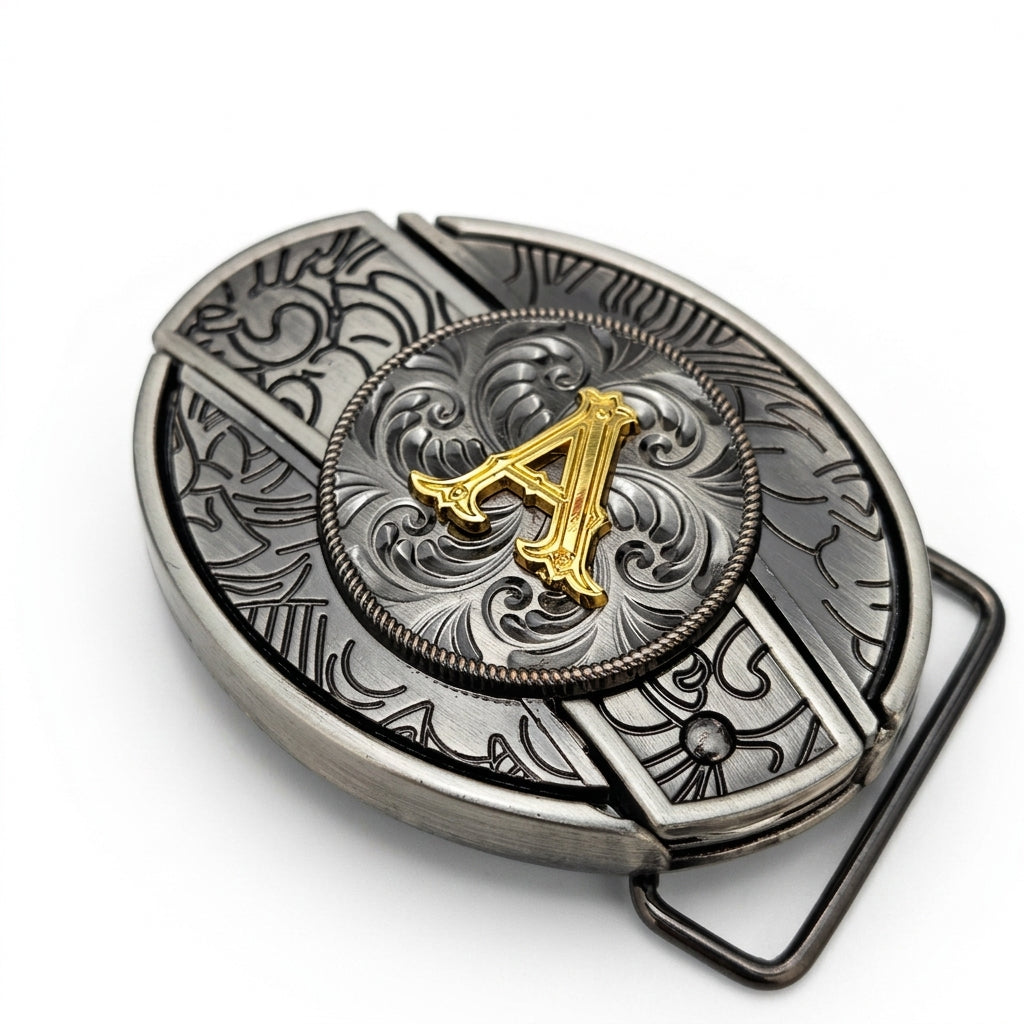 Initial A To Z Western Belt Buckle for Cowboy Cowgirl
