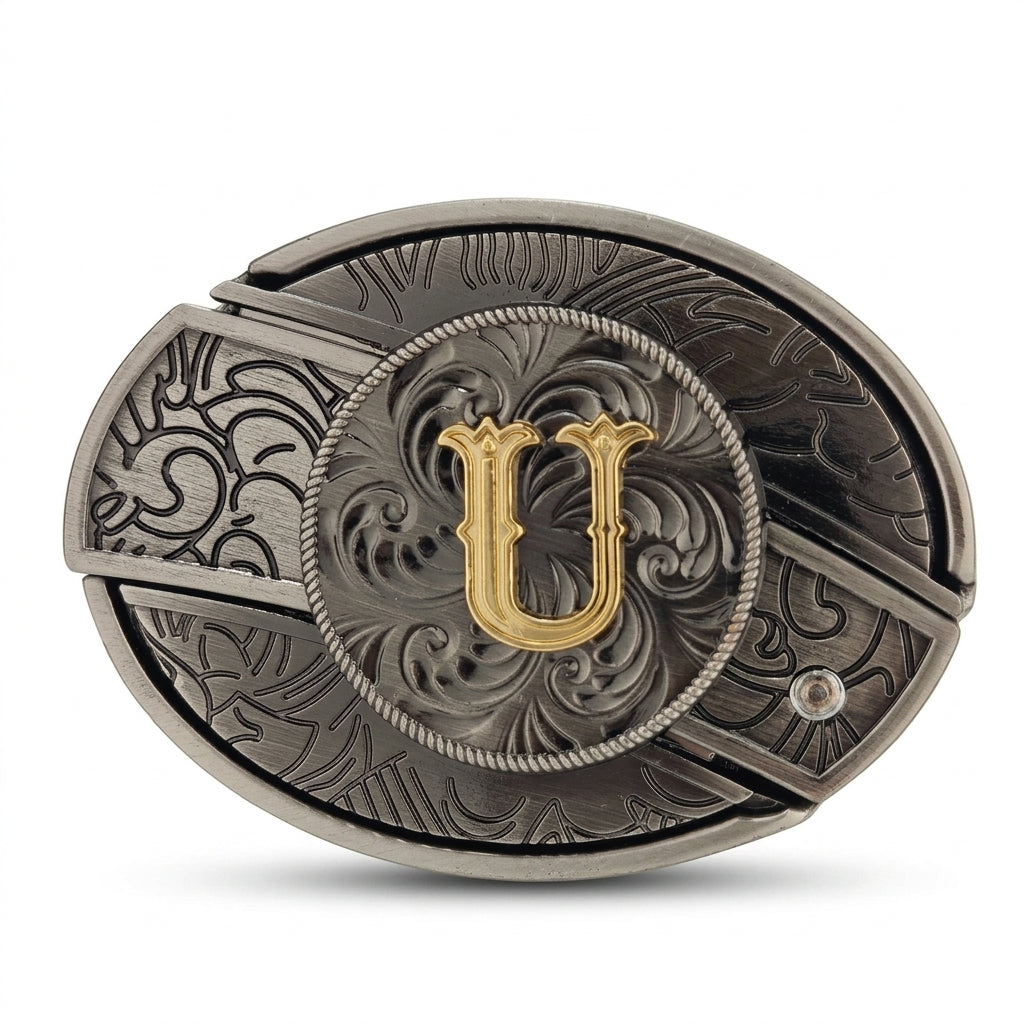 Initial A To Z Western Belt Buckle for Cowboy Cowgirl