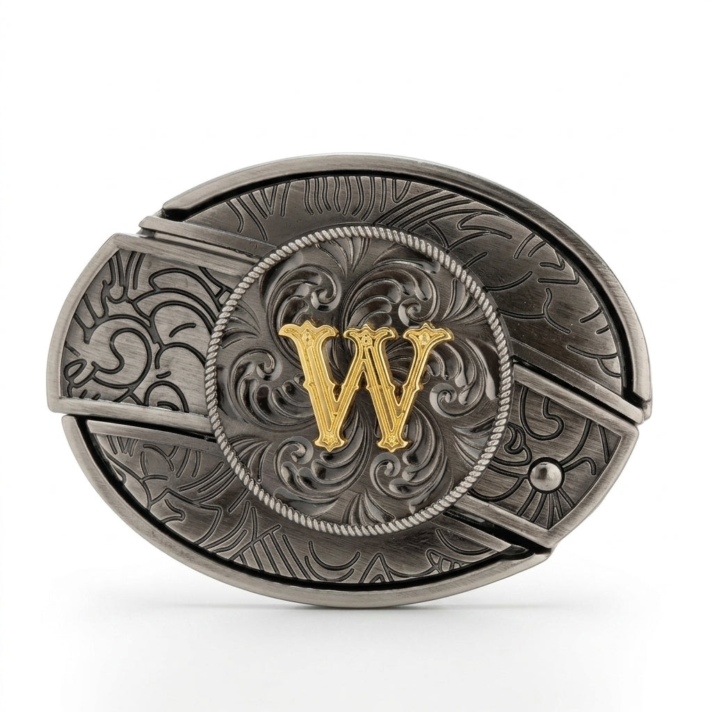 Initial A To Z Western Belt Buckle for Cowboy Cowgirl