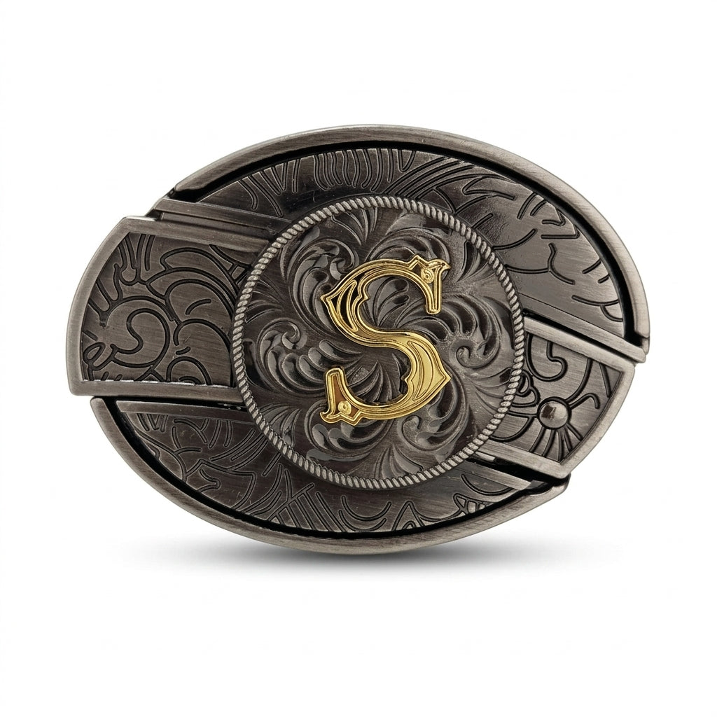 Initial A To Z Western Belt Buckle for Cowboy Cowgirl