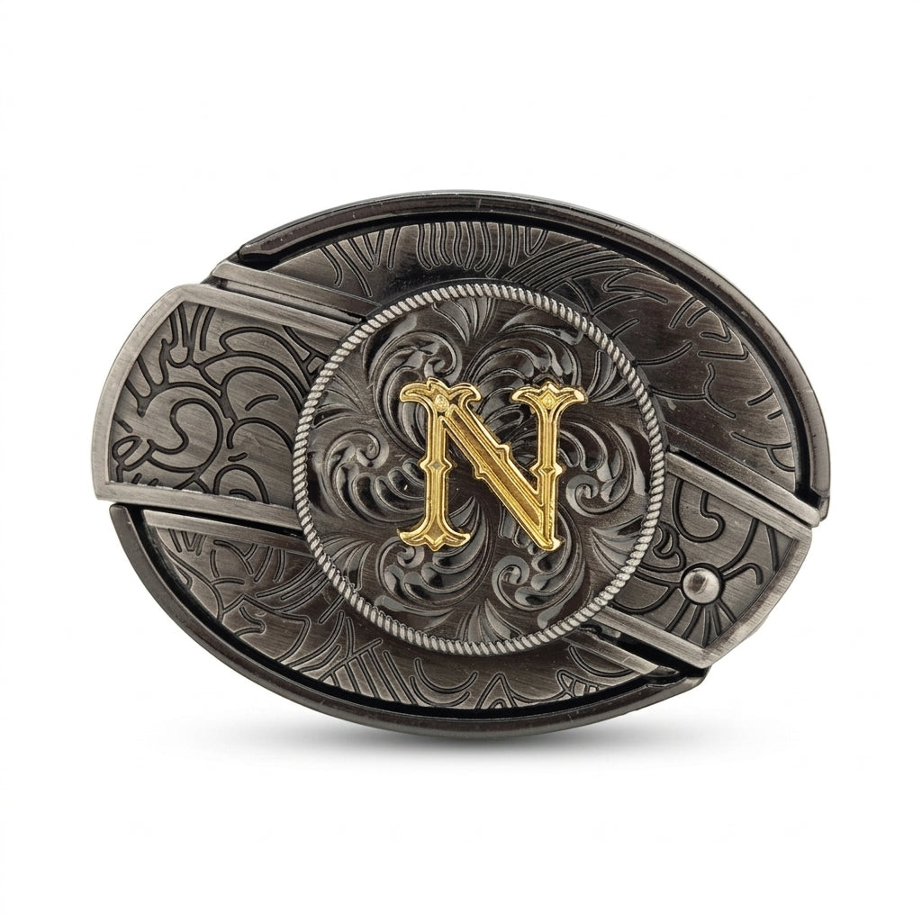 Initial A To Z Western Belt Buckle for Cowboy Cowgirl