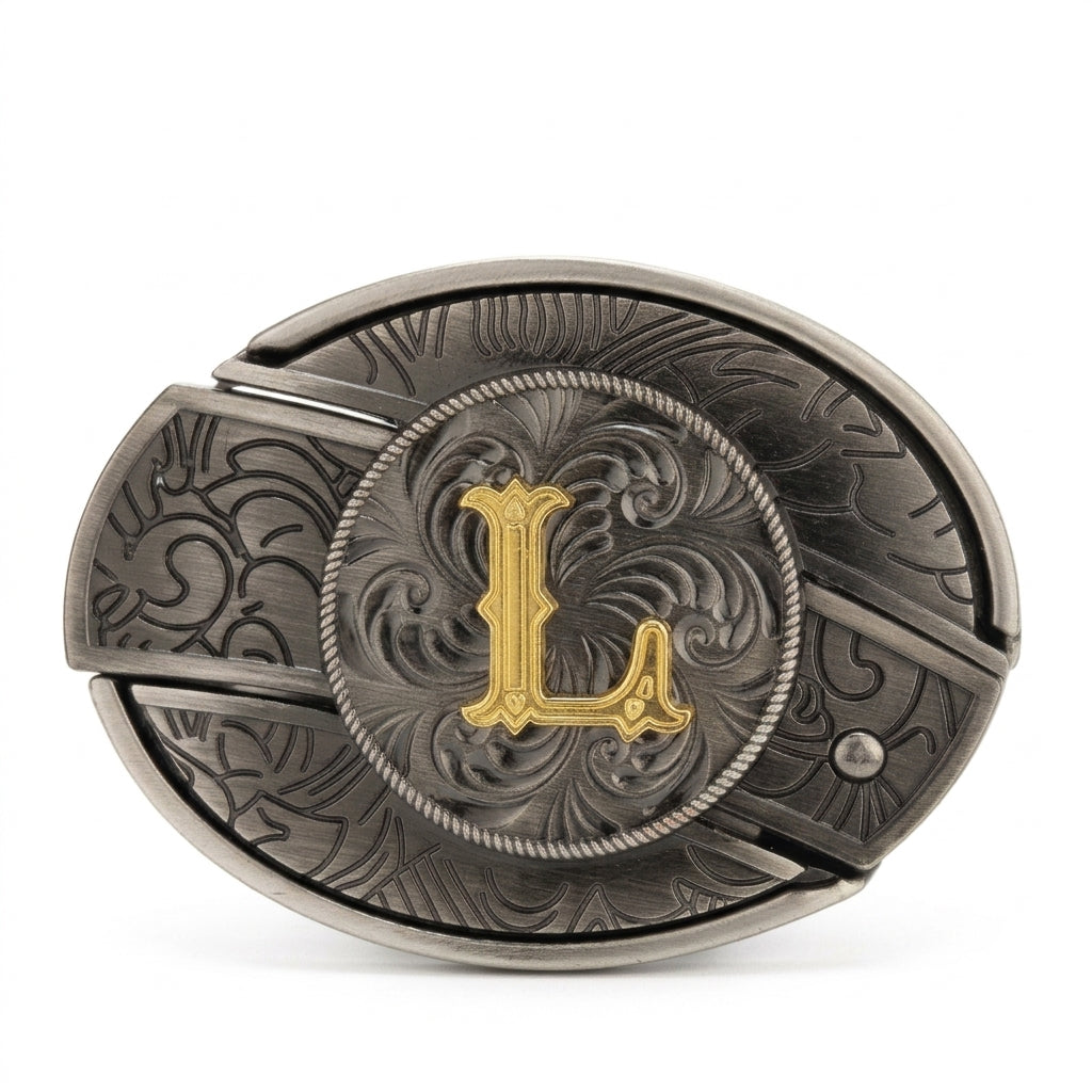 Initial A To Z Western Belt Buckle for Cowboy Cowgirl