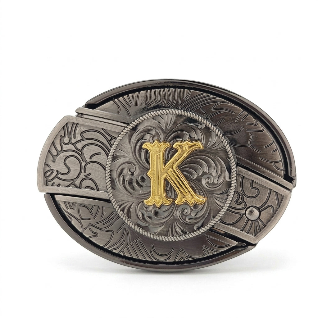 Initial A To Z Western Belt Buckle for Cowboy Cowgirl