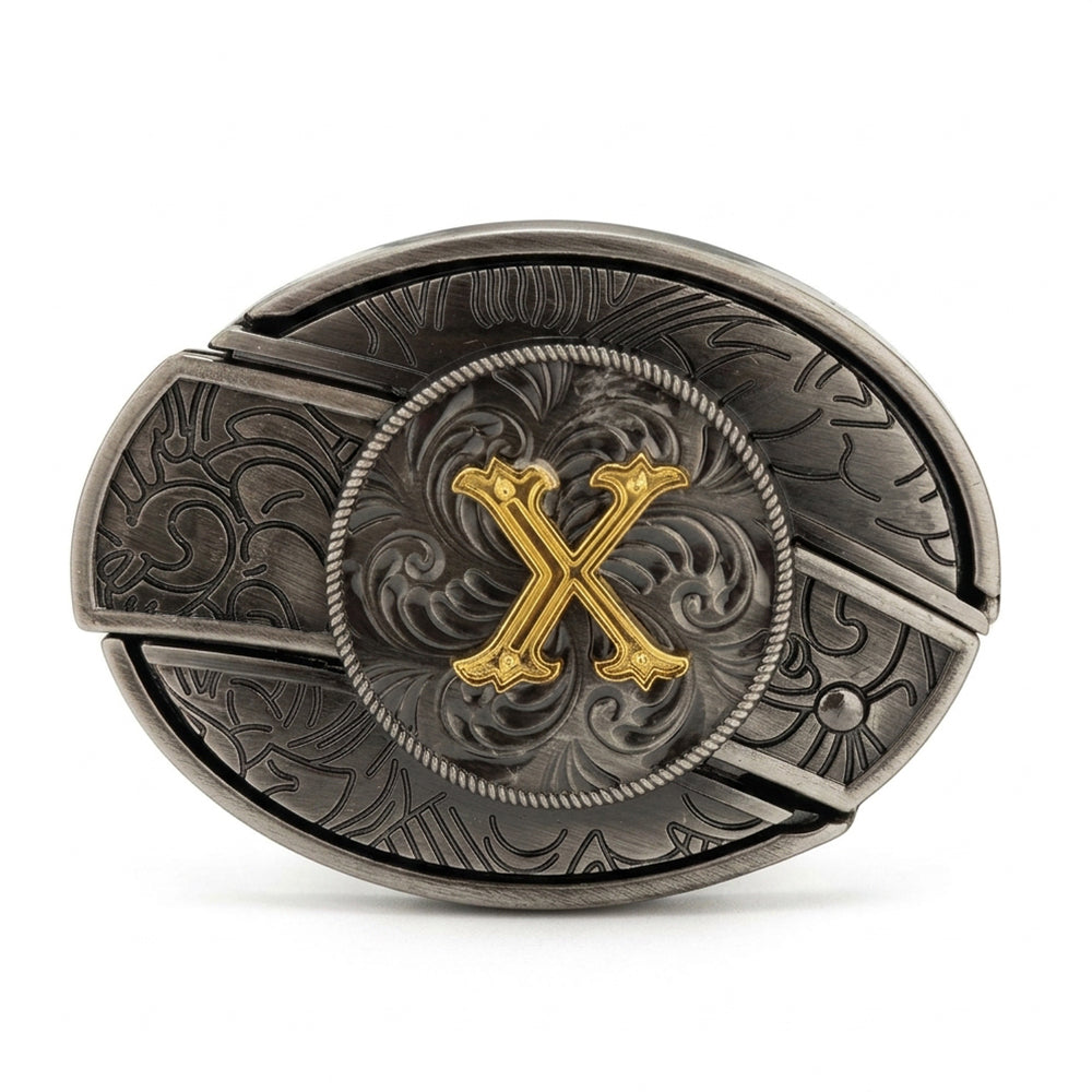 Initial A To Z Western Belt Buckle for Cowboy Cowgirl