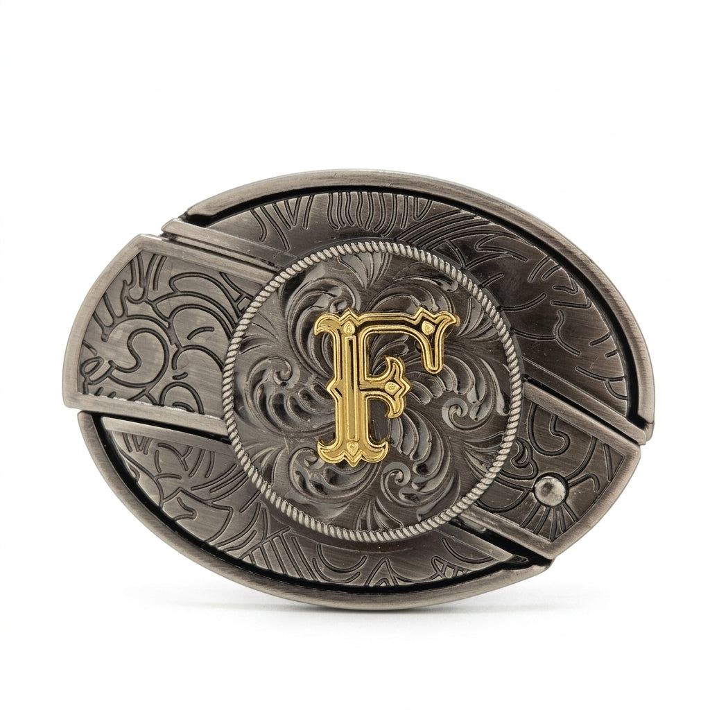 Initial A To Z Western Belt Buckle for Cowboy Cowgirl