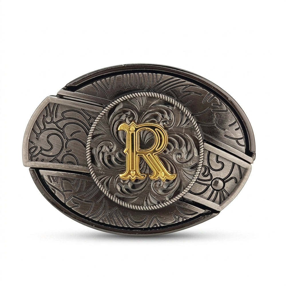 Initial A To Z Western Belt Buckle for Cowboy Cowgirl
