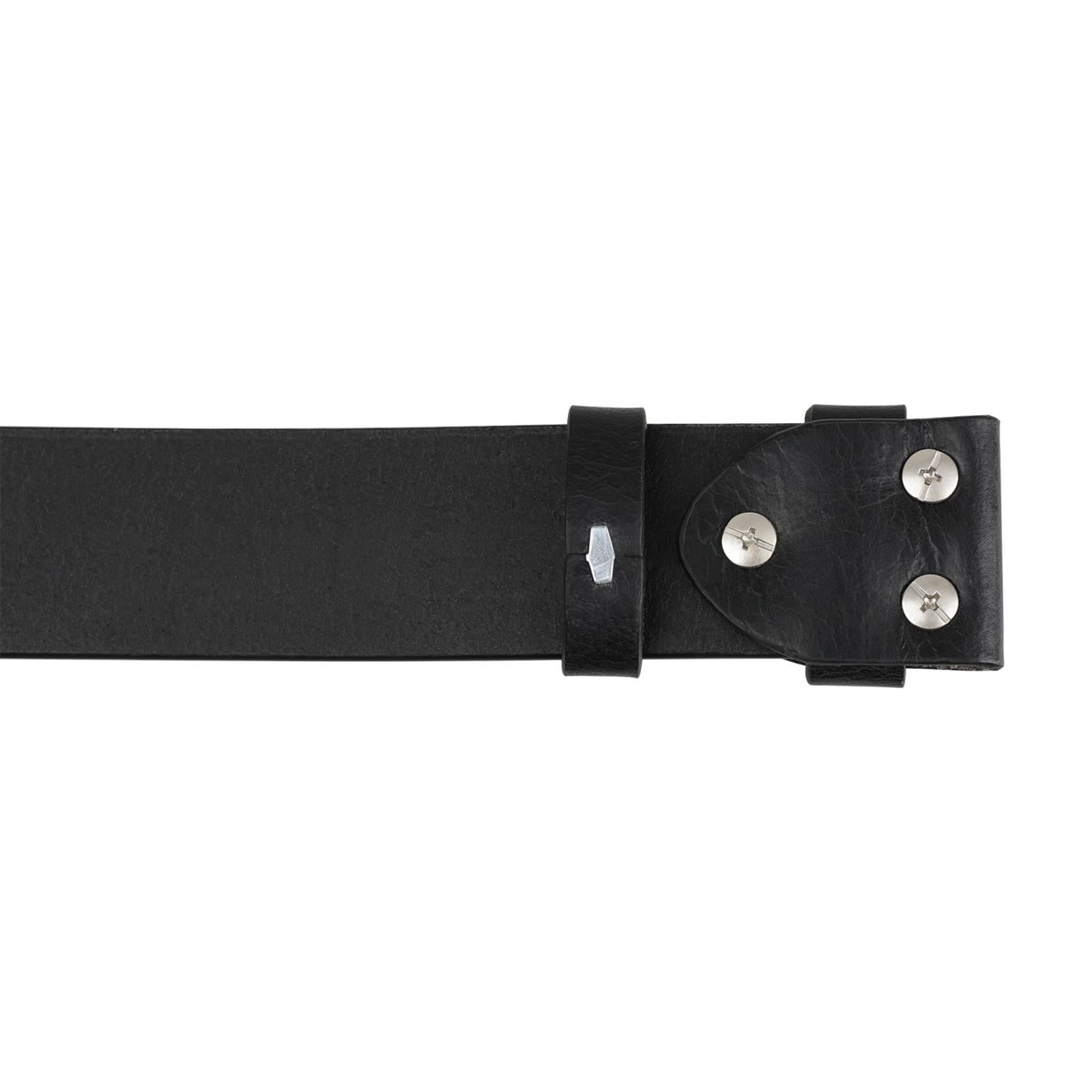 Mens Genuine Leather Belt 1.5" Wide No Buckle Screw On Western Cowboy