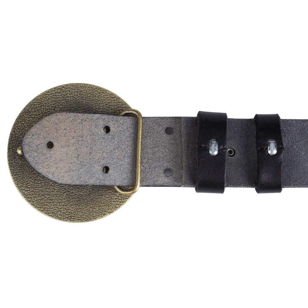 Mens Genuine Leather Belt 1.5" Wide No Buckle Screw On Western Cowboy