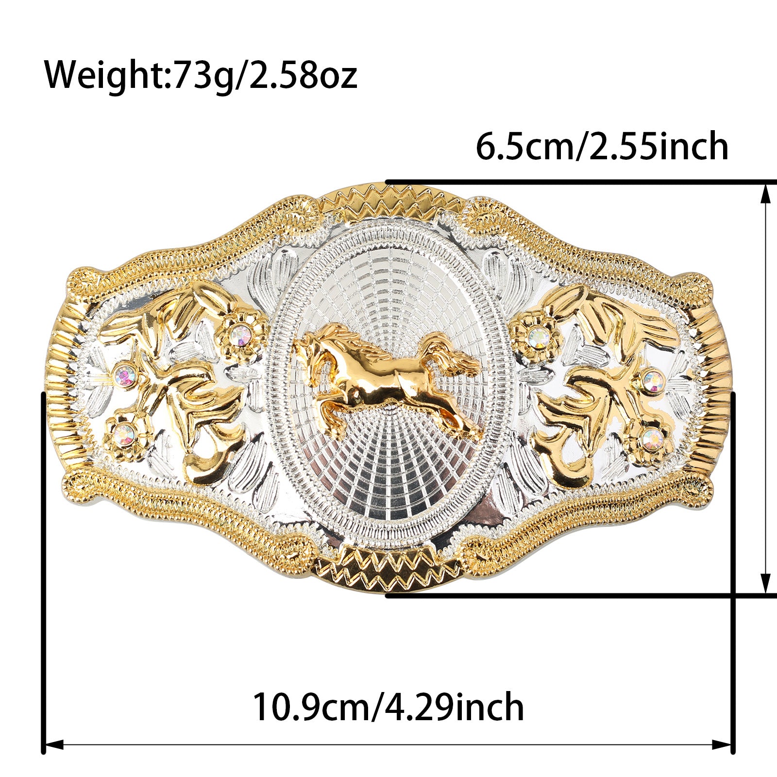 Western Cowboy 3D Relief Gold & Silver Two-Tone Belt Buckle
