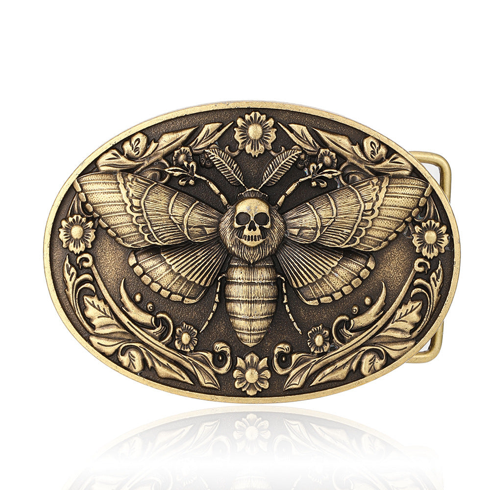 Death Moth Skull Belt Buckle