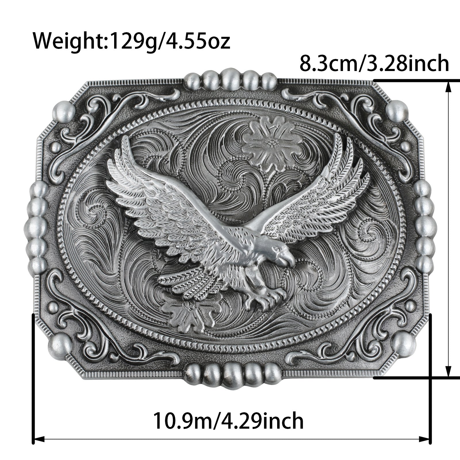 Vintage Grey Western Cowboy Belt Buckle
