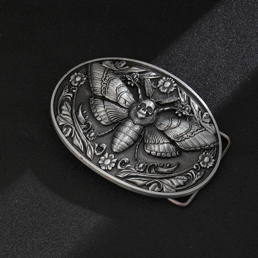 Death Moth Skull Belt Buckle