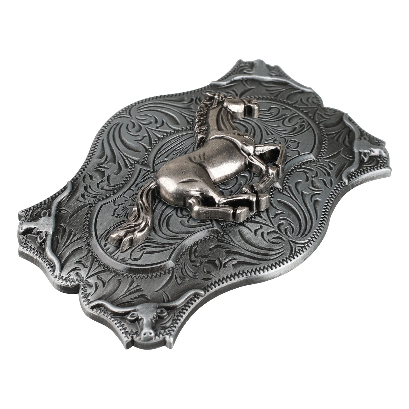 Antique Silver Western Belt Buckle for Cowboy Cowgirl