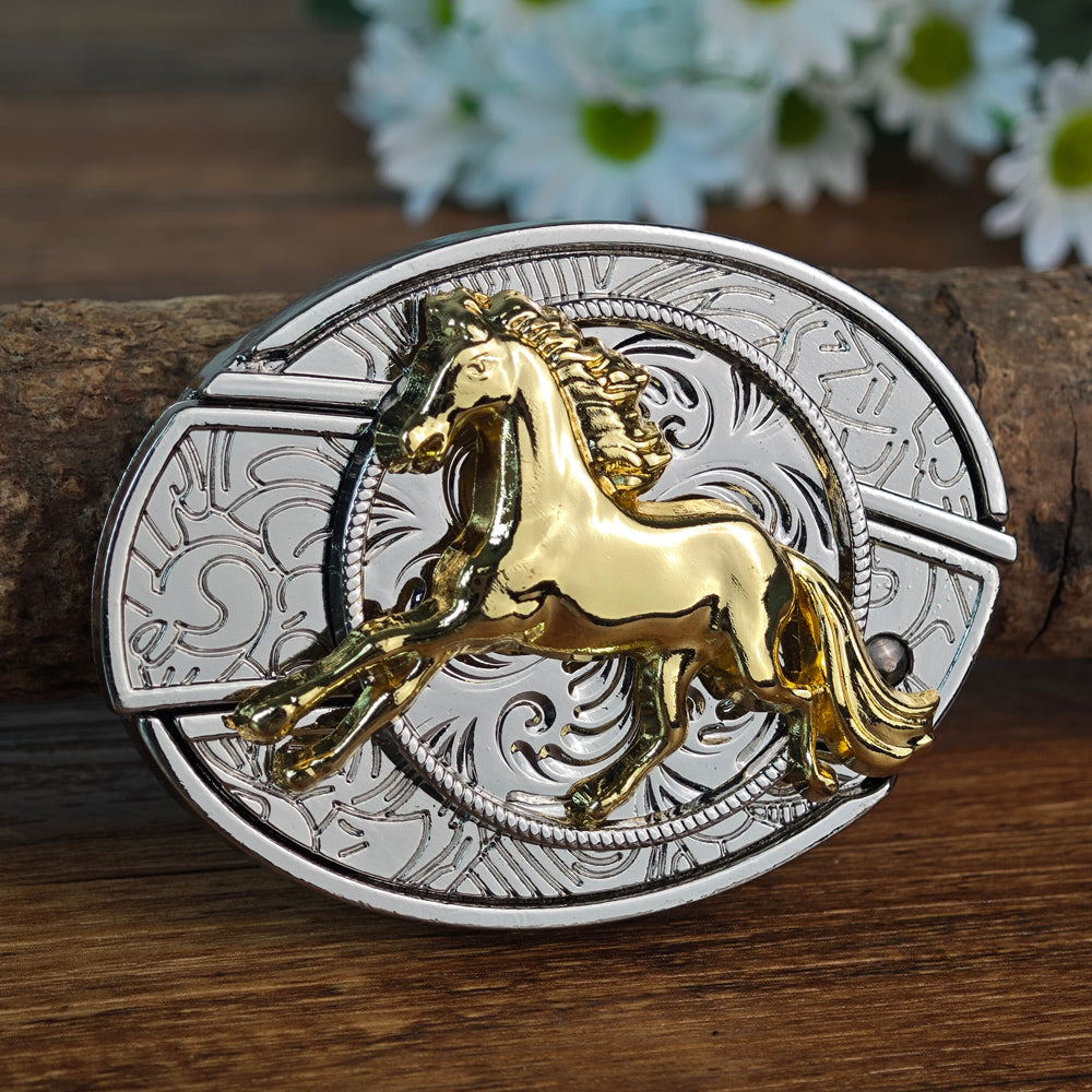 Rodeo Cowboy Belt Buckle Silver