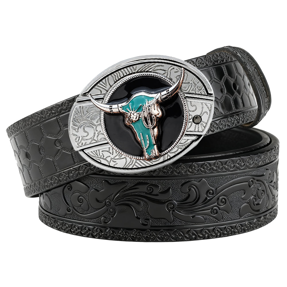 Turquoise Longhorn Skull Western Utility Belt