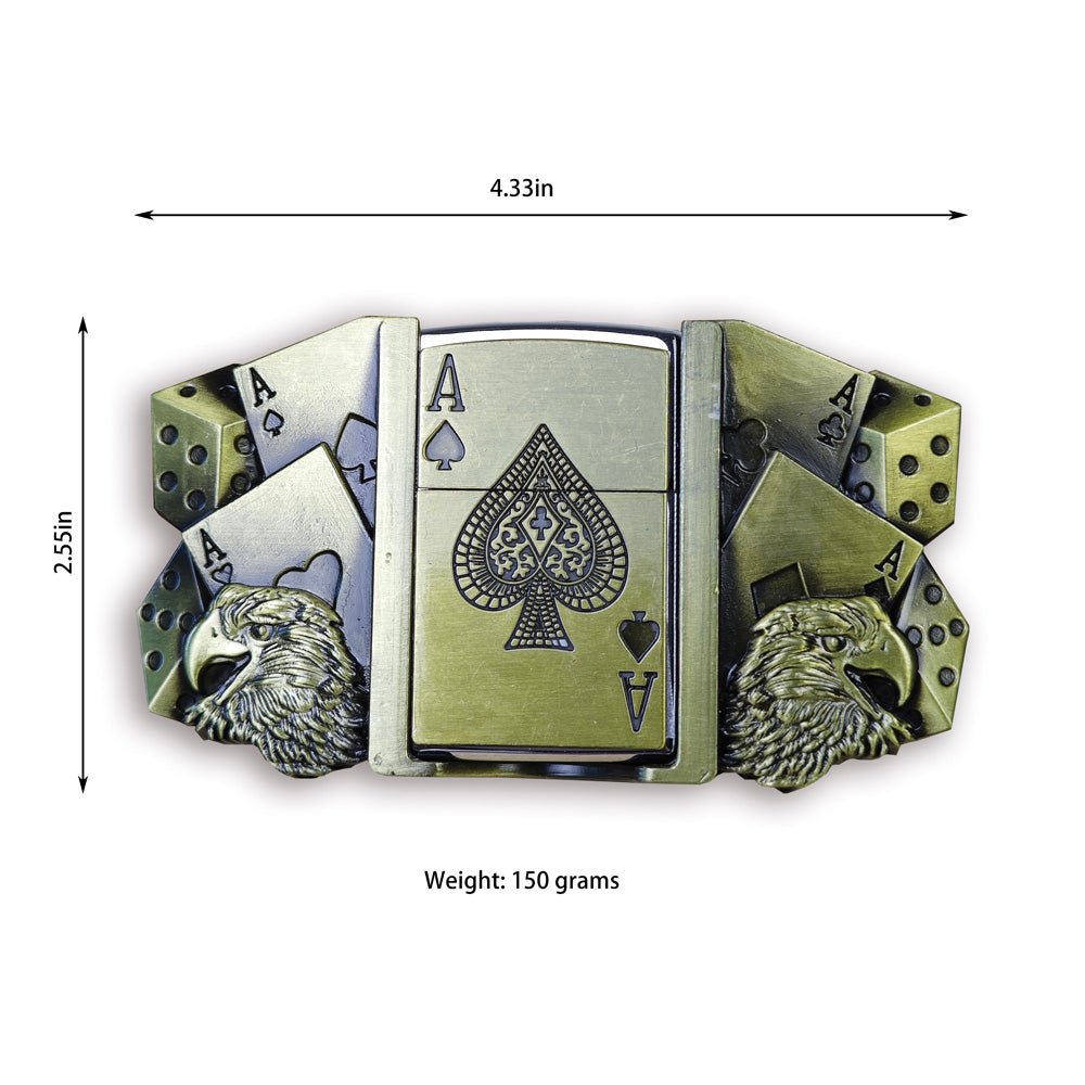 Ace Belt Buckle with Hidden Lighter - Cowderry