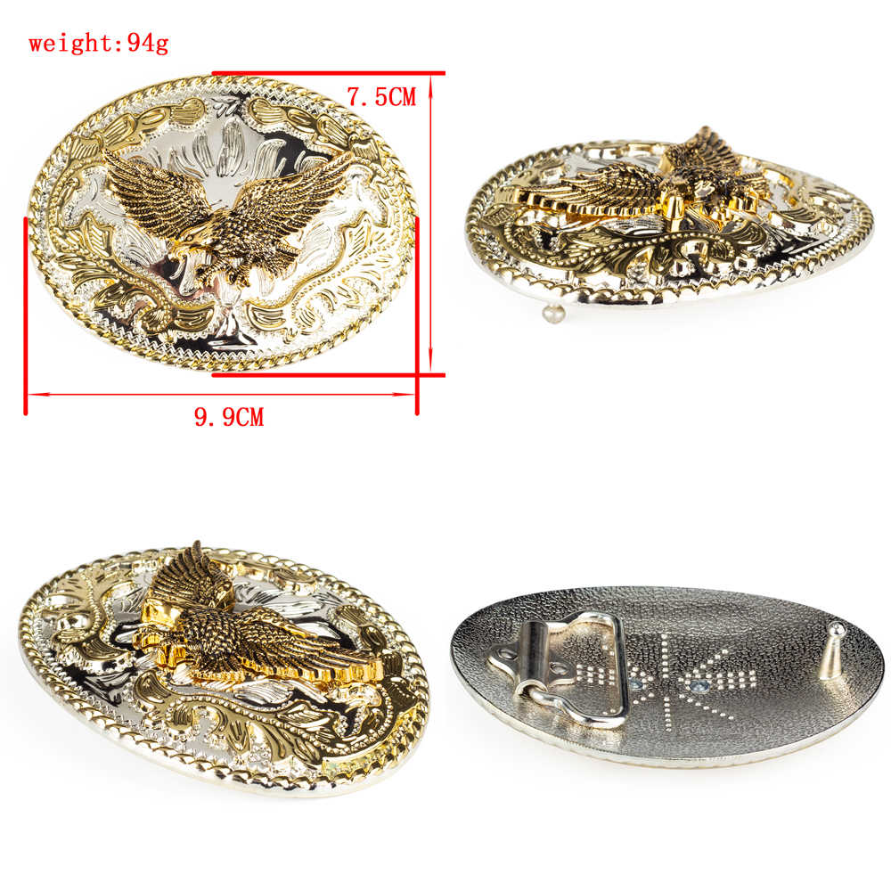 American Eagle Western Leather Belt with Gold Oval Buckle Patriot Cowboy - CowderryBeltsStyle 1