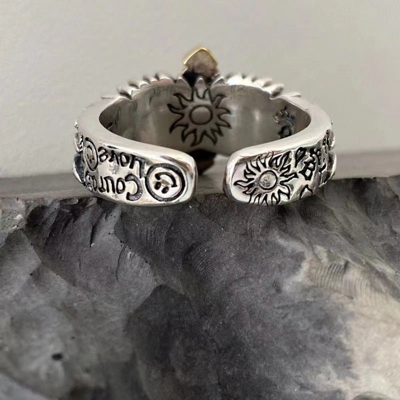 Angel Wings with Cross Open Ring - Cowderry