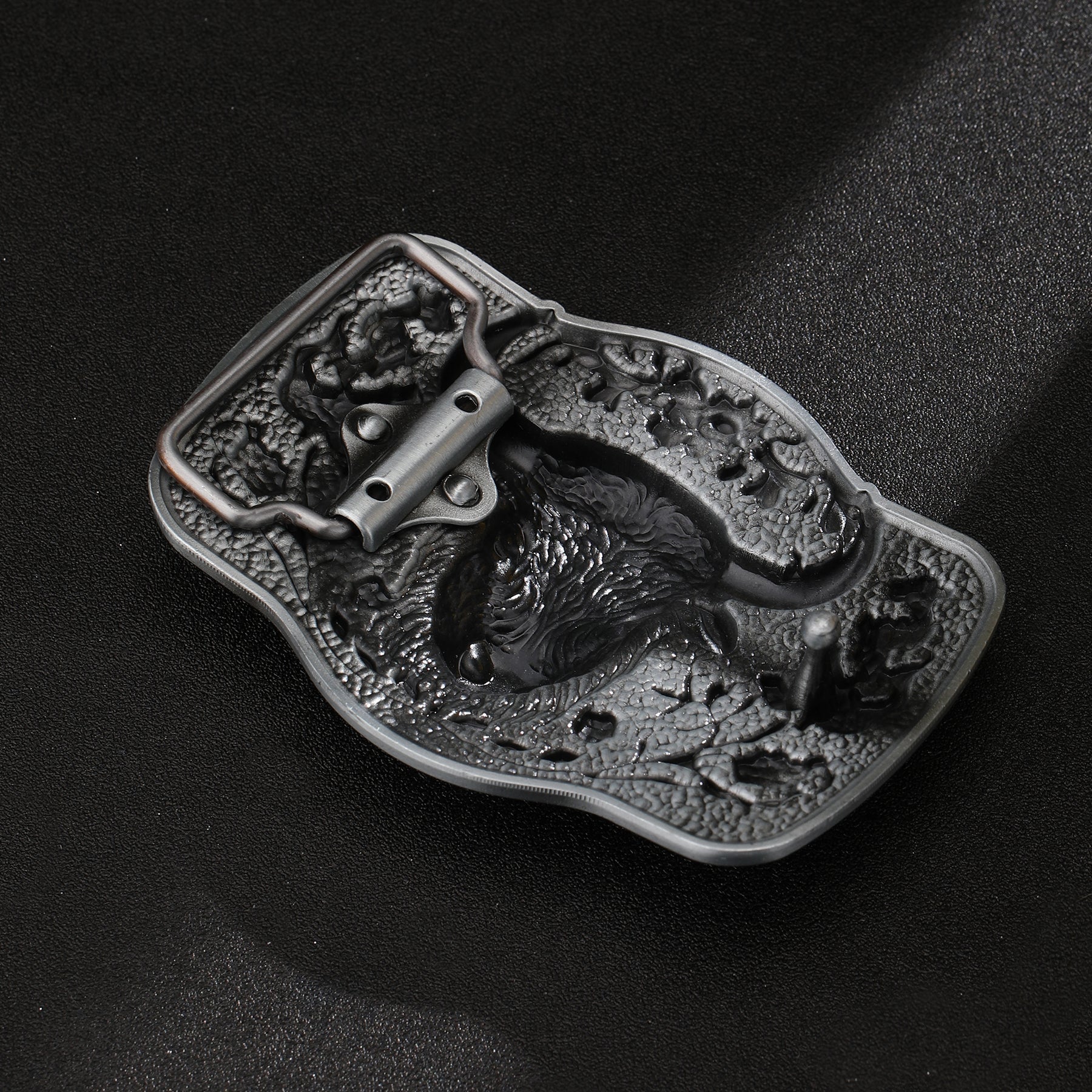 Antique Texas Longhorn Bull Western Cowboy Belt Buckle - CowderryBelt BucklesAntique Silver