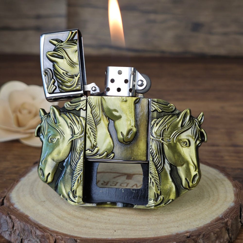 Belt Buckle with Lighter - CowderryBelt BucklesHorse Brown