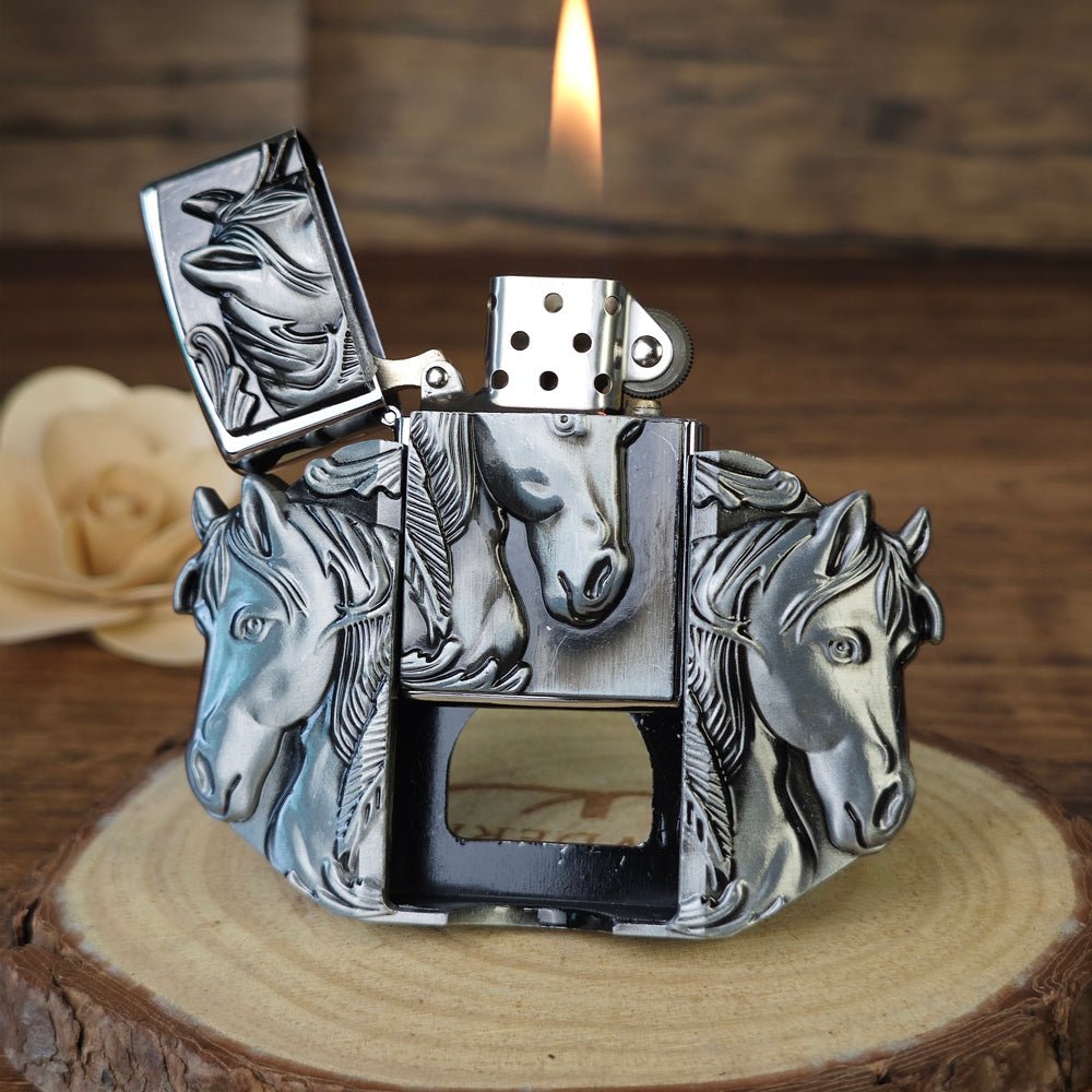 Belt Buckle with Lighter - CowderryBelt BucklesHorse Silver