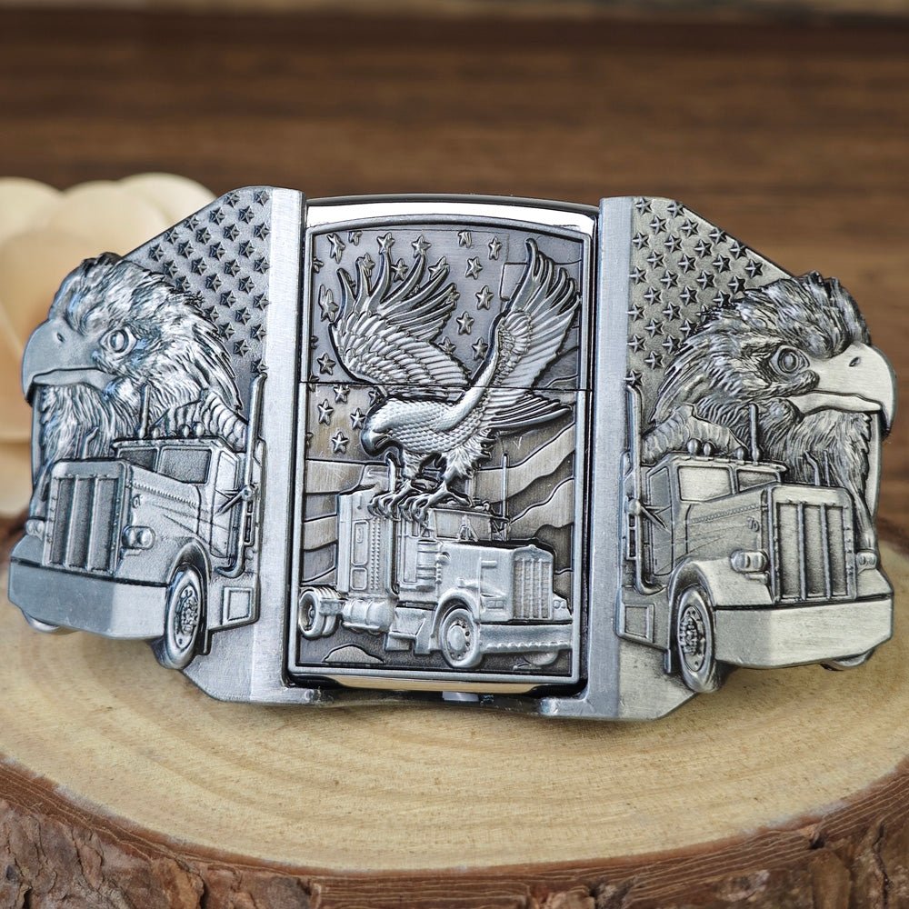 Belt Buckle with Lighter - CowderryBelt BucklesPatriot Silver