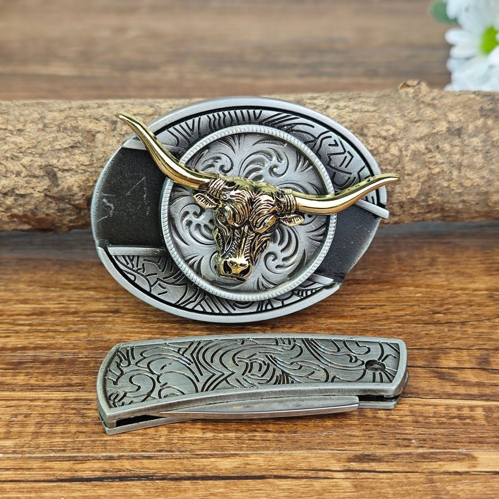 Bold Longhorn Western Set - CowderryBelts28-34 (Fit Waist 26-32 in)