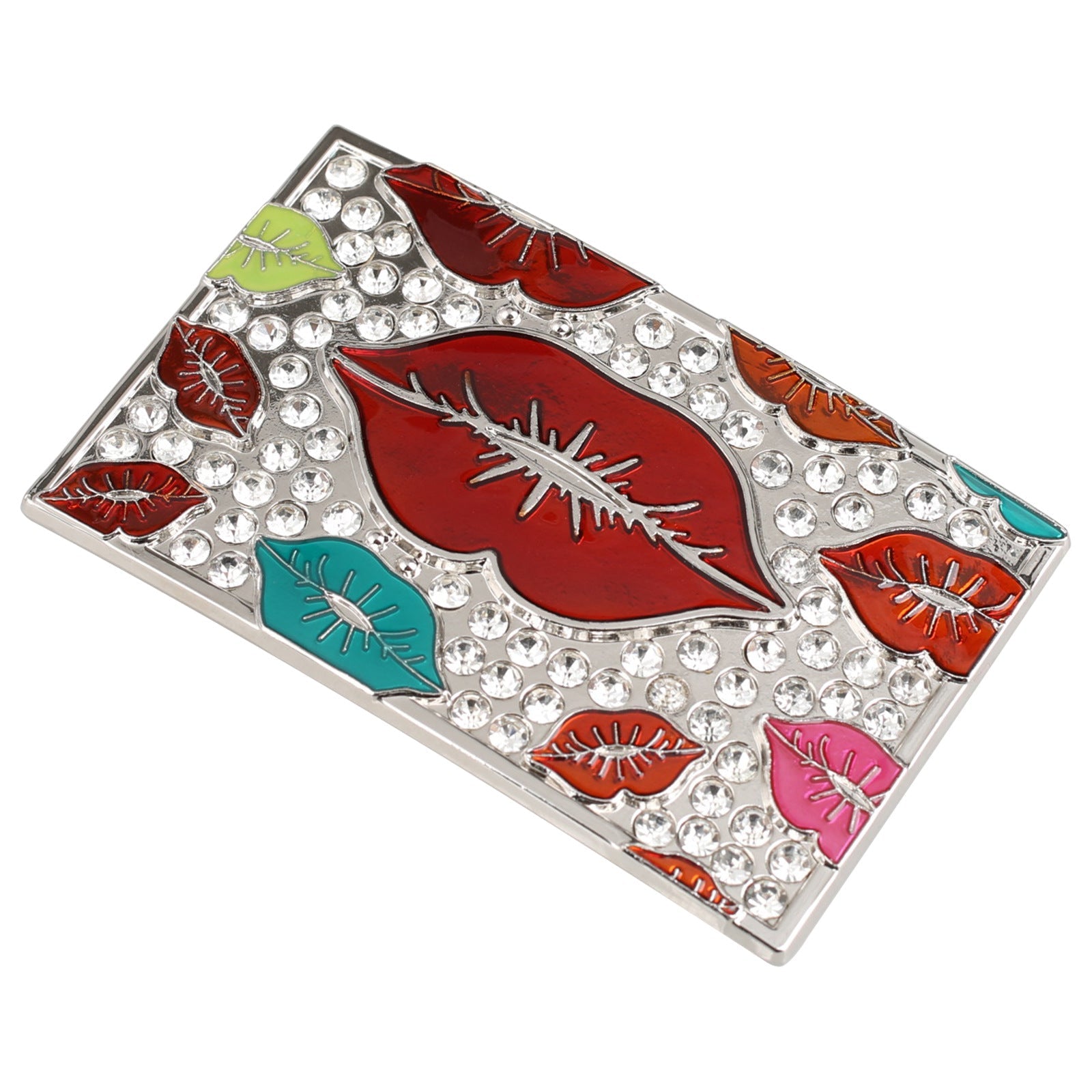 Colorful Lips Crystal Rhinestone Western Belt Buckle for Women - CowderryBelt Buckle