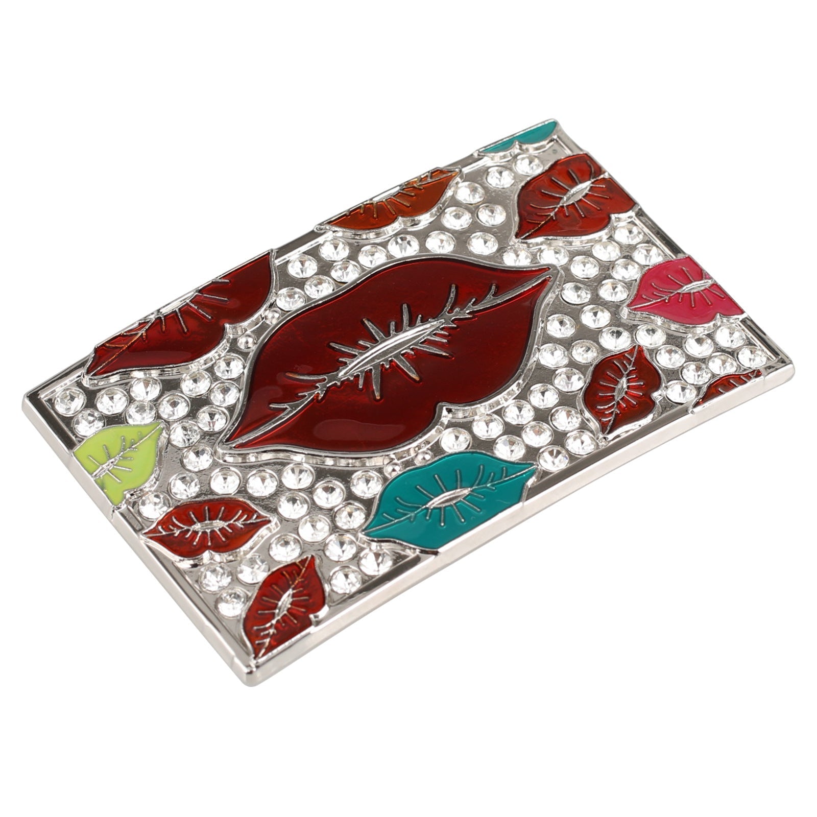Colorful Lips Crystal Rhinestone Western Belt Buckle for Women - CowderryBelt Buckle