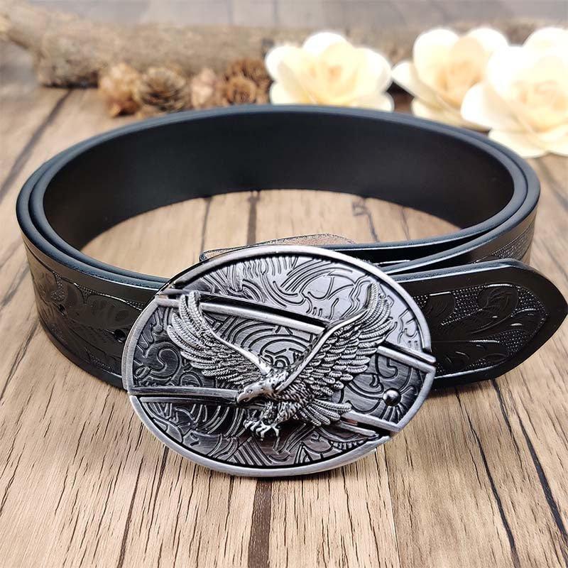 Cool Belt Buckle With Western Black Country Utility Belt - CowderryBeltEagle