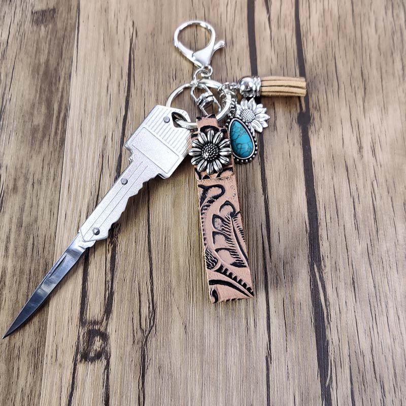 Cool Western Cowboy Keychain - CowderryKeychainsSunflower