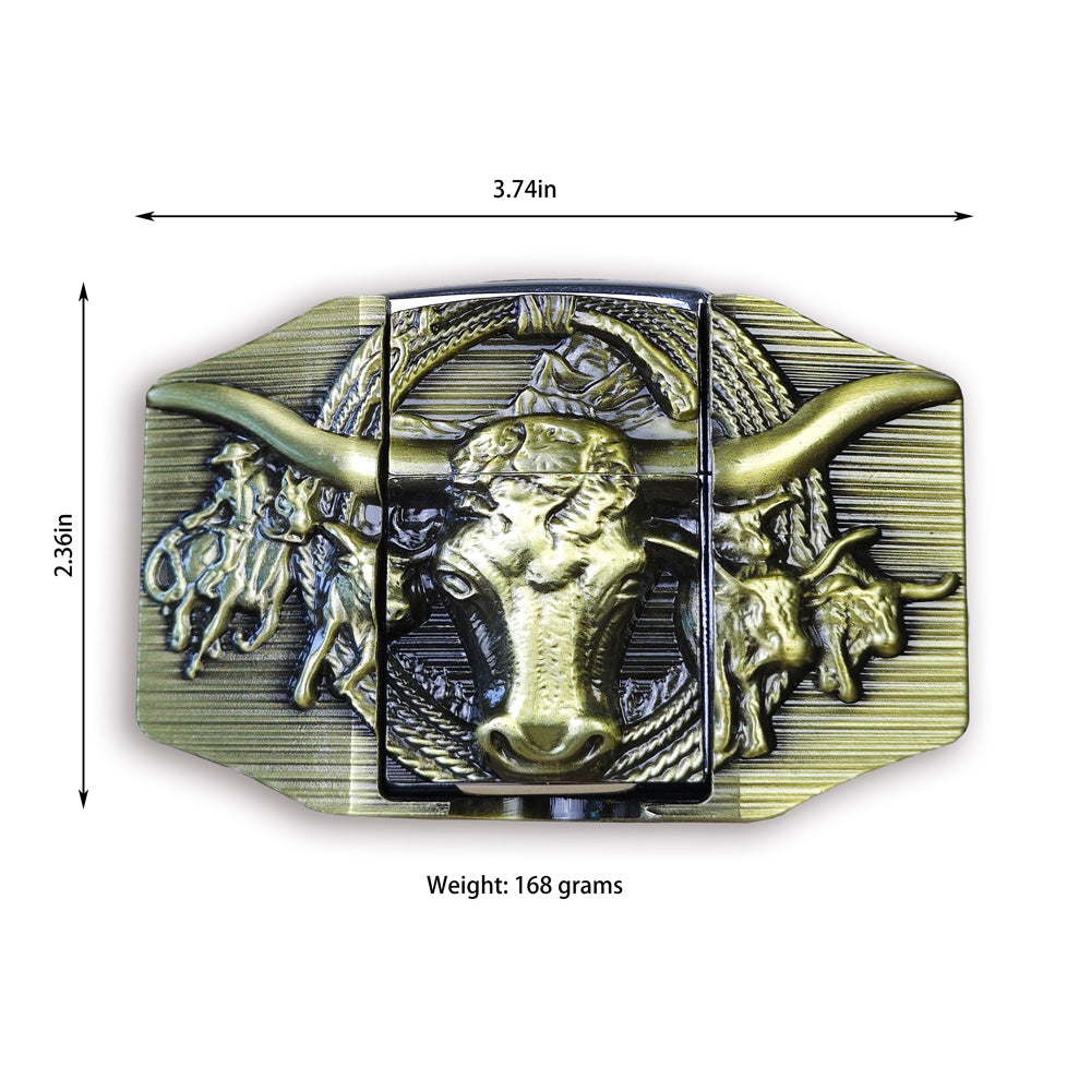 Longhorn Belt Buckle hidden Lighter