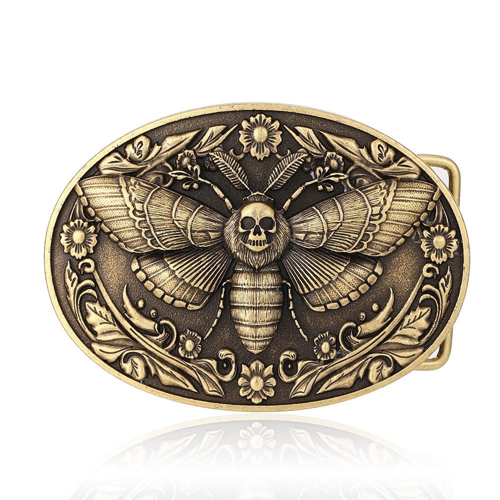Death Moth Skull Belt Buckle - CowderryBelt BucklesAntique Brown