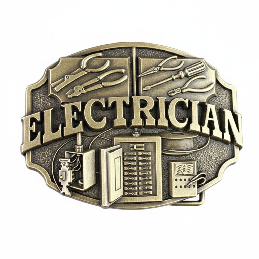 Electrician Belt Buckle - CowderryBelt BucklesAntique Gold