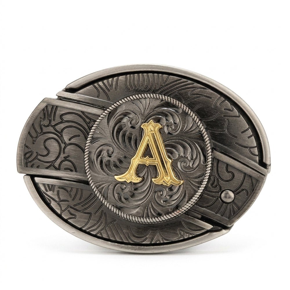 Initial A To Z Western Belt Buckle for Cowboy Cowgirl - CowderryBelt BucklesA