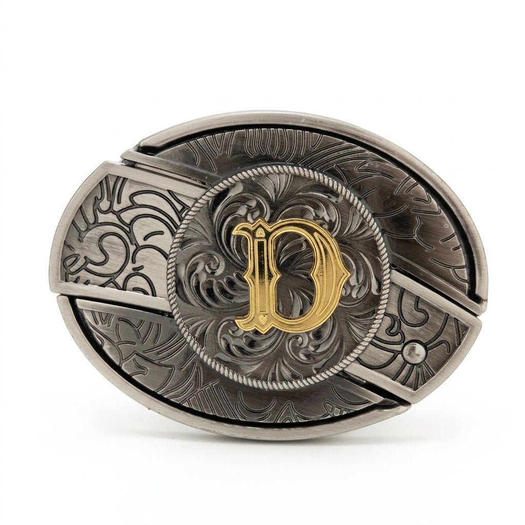 Initial A To Z Western Belt Buckle for Cowboy Cowgirl - CowderryBelt BucklesD