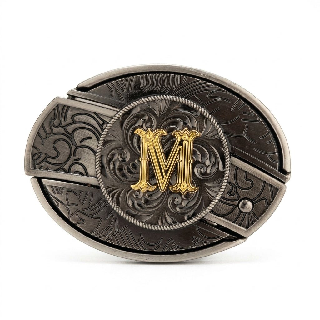 Initial A To Z Western Belt Buckle for Cowboy Cowgirl - CowderryBelt BucklesM