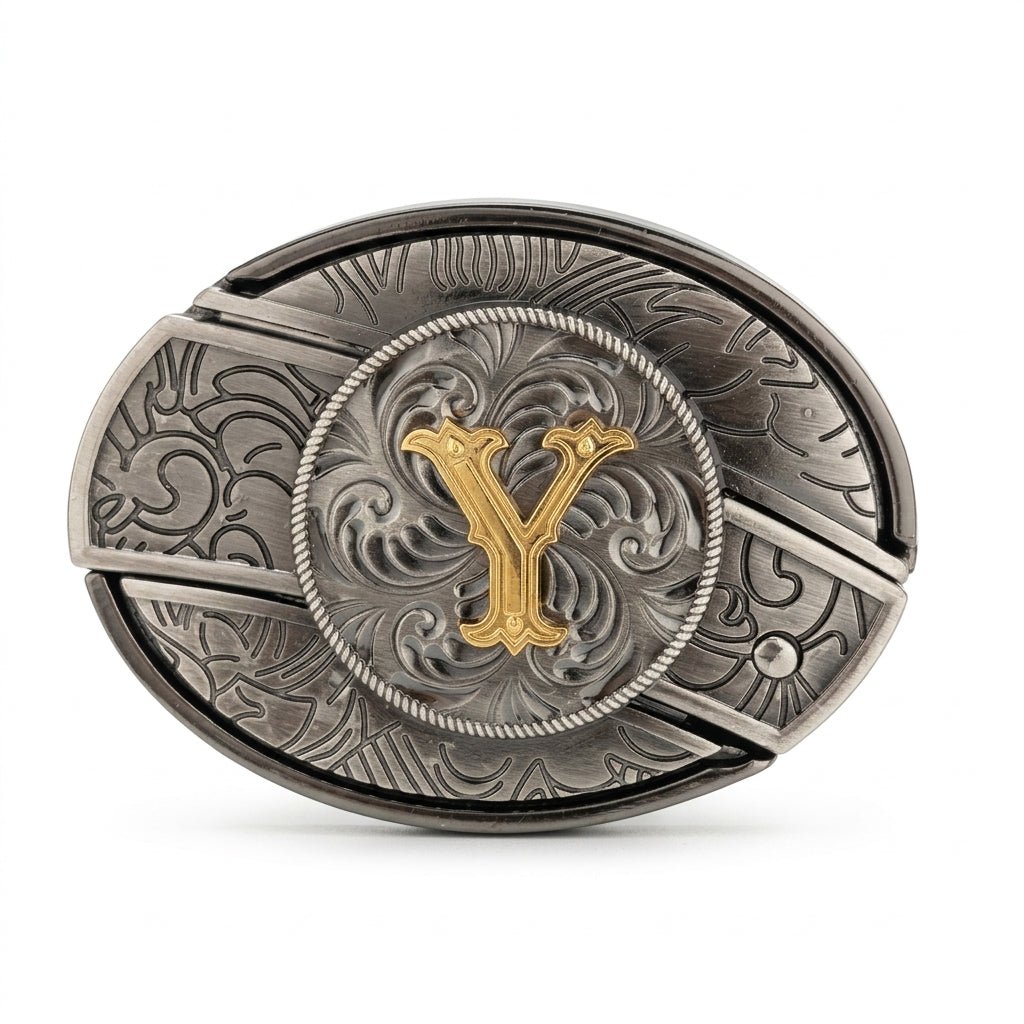 Initial A To Z Western Belt Buckle for Cowboy Cowgirl - CowderryBelt BucklesY