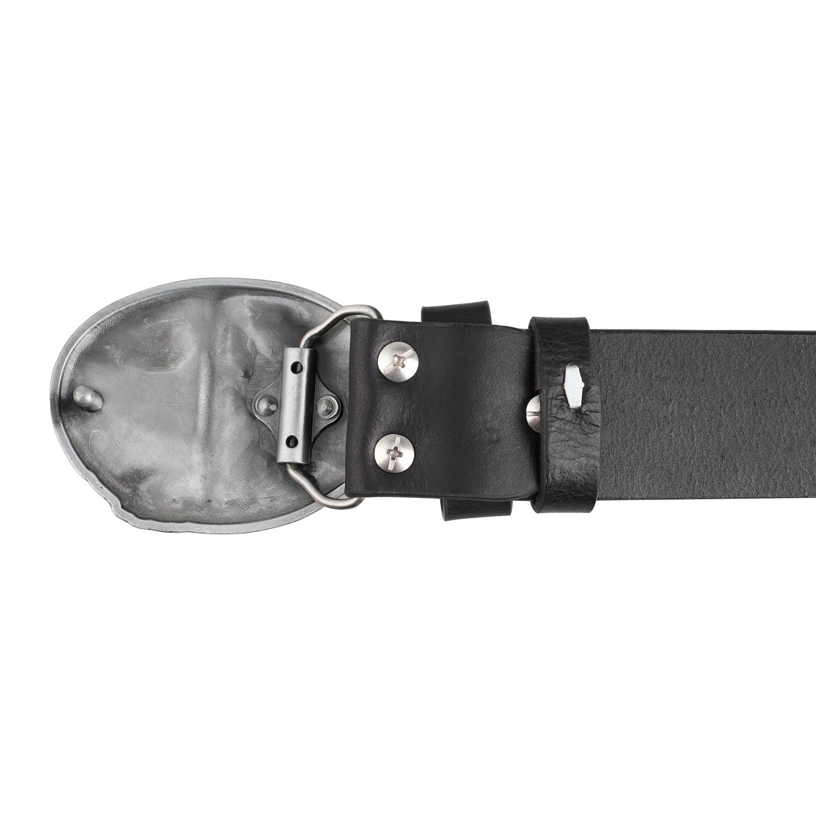 Mens Genuine Leather Belt Linesman Oval Buckle Electric Power Lineman - CowderryBeltsDark Brown
