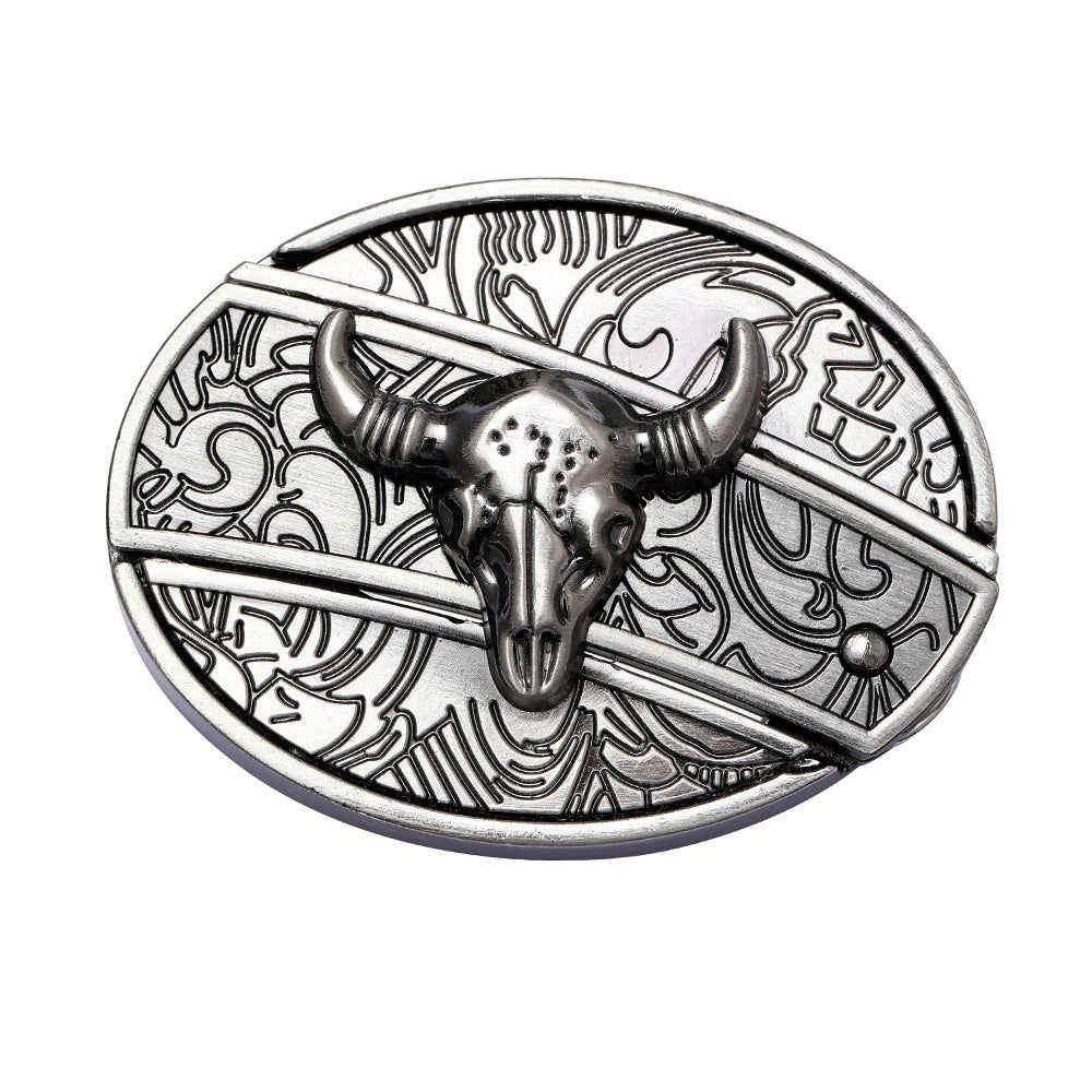Metal Oval Belt Buckle for Cowboy Cowgirl - CowderryBelt BuckleBull