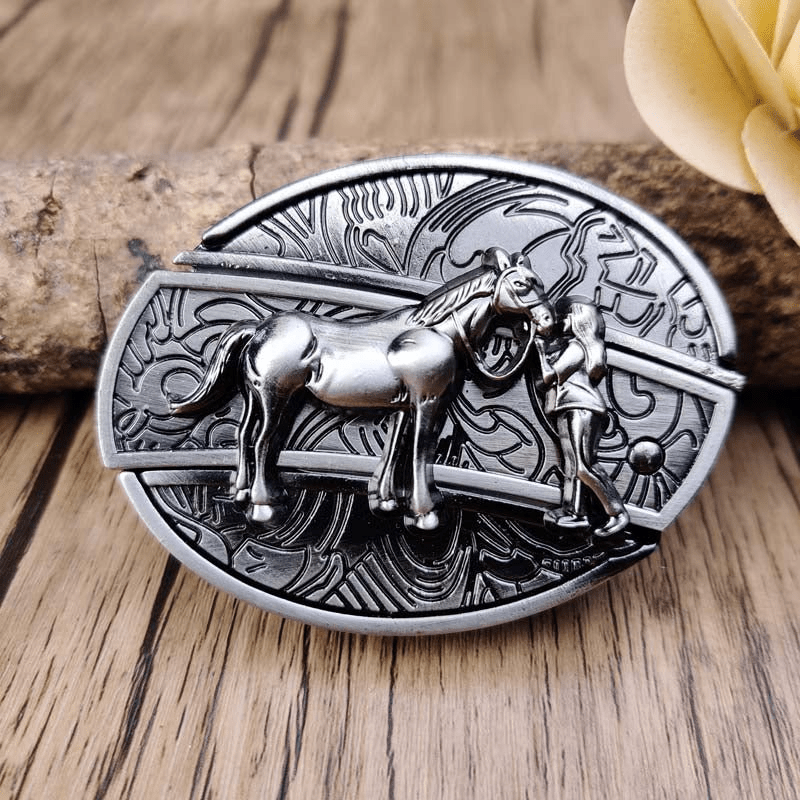 Metal Oval Belt Buckle for Cowboy Cowgirl - CowderryBelt BuckleCowgirl