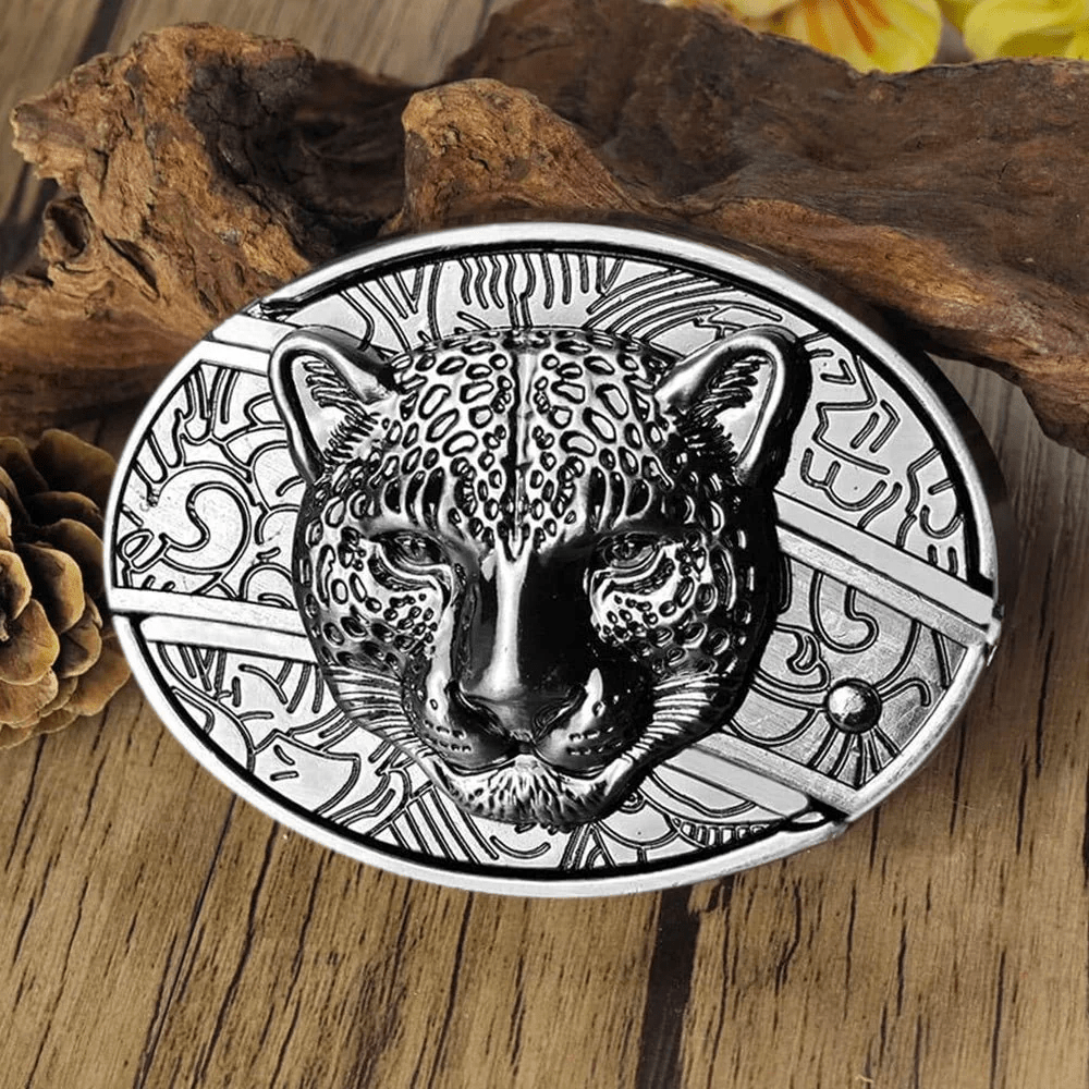 Metal Oval Belt Buckle for Cowboy Cowgirl - CowderryBelt BuckleLeopard